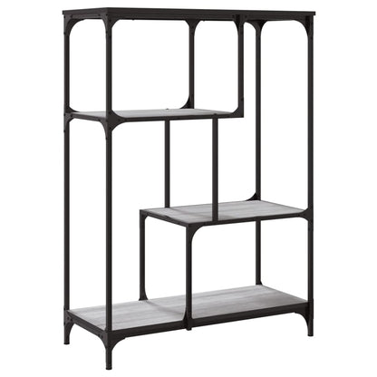 vidaXL Bücherregal Grau Sonoma 81x36x115 cm Holzwerkstoff und Stahl