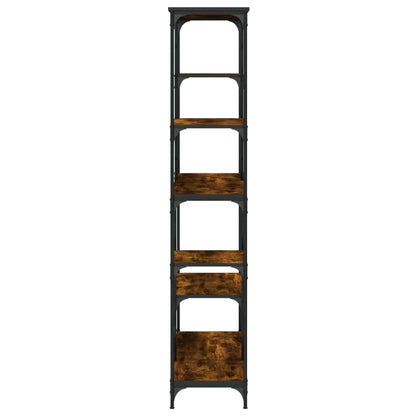 vidaXL Bücherregal Räuchereiche 99x35,5x176 cm Holzwerkstoff und Stahl