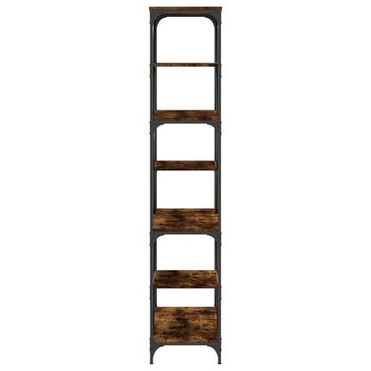 vidaXL Bücherregal Räuchereiche 91x36x176 cm Holzwerkstoff und Stahl