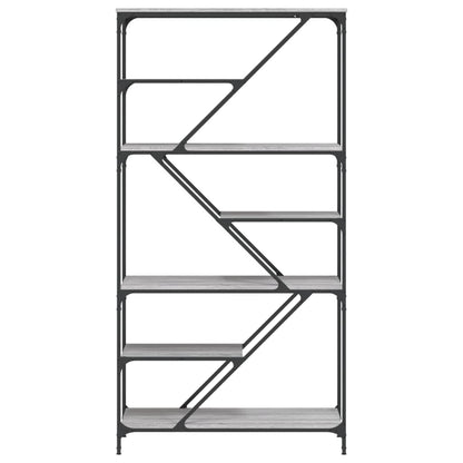 vidaXL Bücherregal Grau Sonoma 91x36x176 cm Holzwerkstoff und Stahl