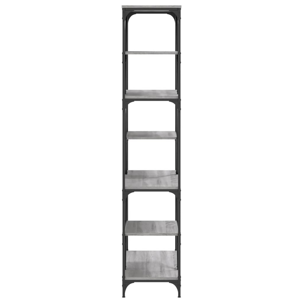 vidaXL Bücherregal Grau Sonoma 91x36x176 cm Holzwerkstoff und Stahl