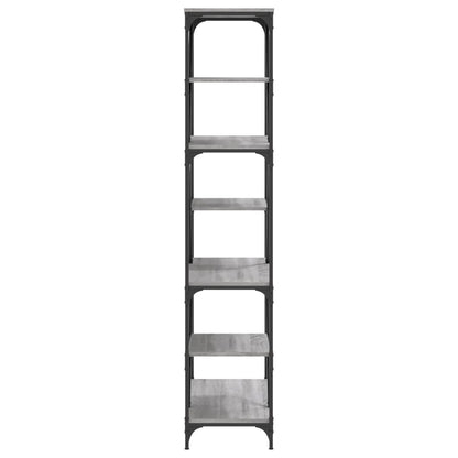vidaXL Bücherregal Grau Sonoma 91x36x176 cm Holzwerkstoff und Stahl