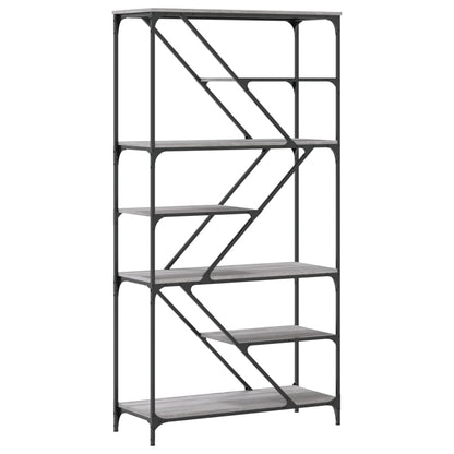 vidaXL Bücherregal Grau Sonoma 91x36x176 cm Holzwerkstoff und Stahl