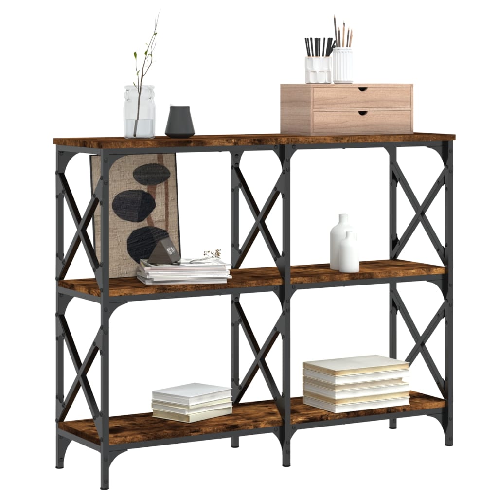 vidaXL Table console chêne fumé 100x28x80,5 cm bois d'ingénierie