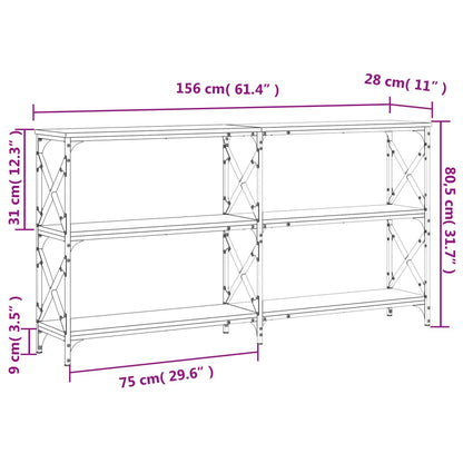 vidaXL Table console chêne Sonoma 156x28x80,5 cm bois d'ingénierie