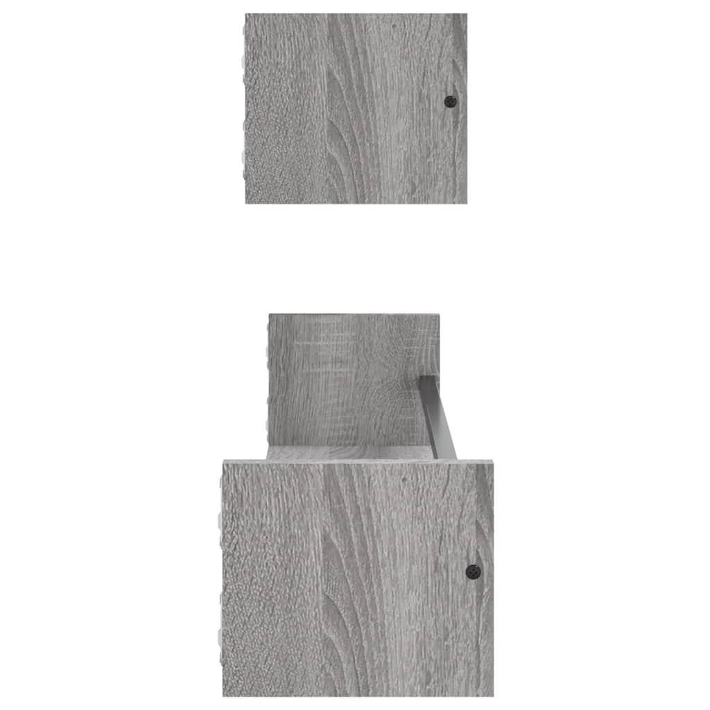 vidaXL Étagères murales avec tringles 2 pcs Gris Sonoma 80x16x14 cm