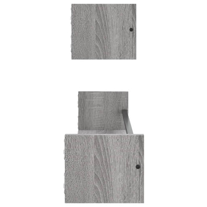 vidaXL Étagères murales avec tringles 2 pcs Gris Sonoma 80x16x14 cm
