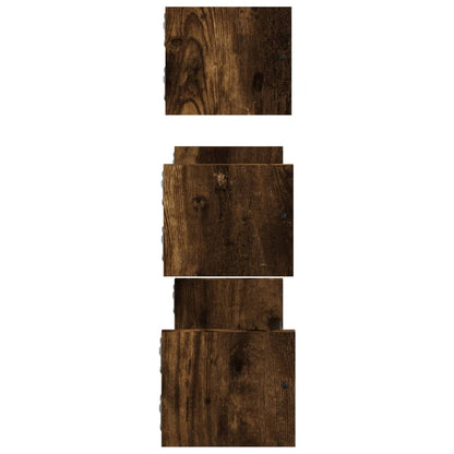vidaXL Set de 3 étagères murales avec tringle Chêne fumé Bois d'ingénierie