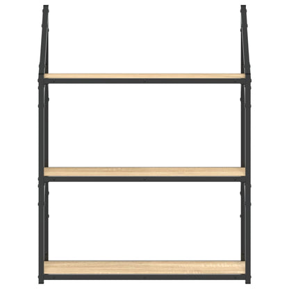 vidaXL Wandregal 3 Fächer Sonoma-Eiche 60x21x78,5 cm Holzwerkstoff