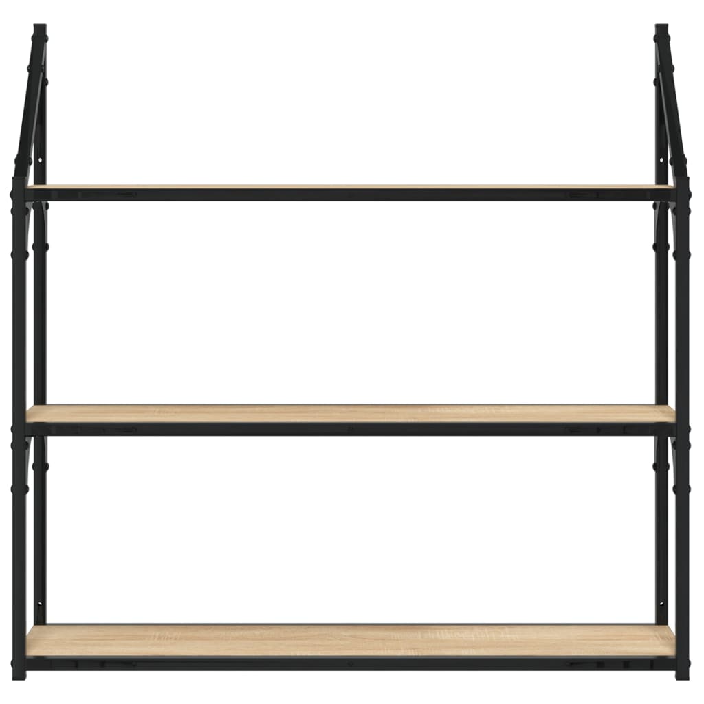 vidaXL Wandregal 3 Fächer Sonoma-Eiche 80x21x78,5 cm Holzwerkstoff