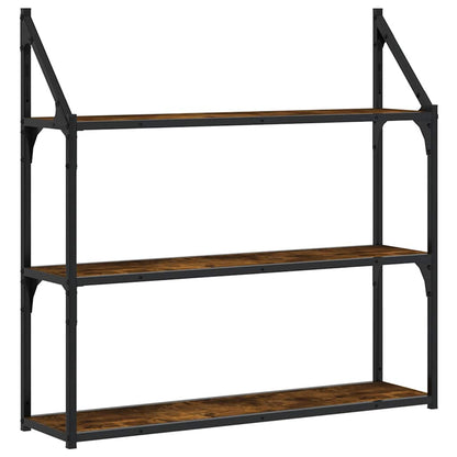vidaXL Étagère murale 3 compartiments chêne fumé 80x21x78,5 cm bois d'ingénierie