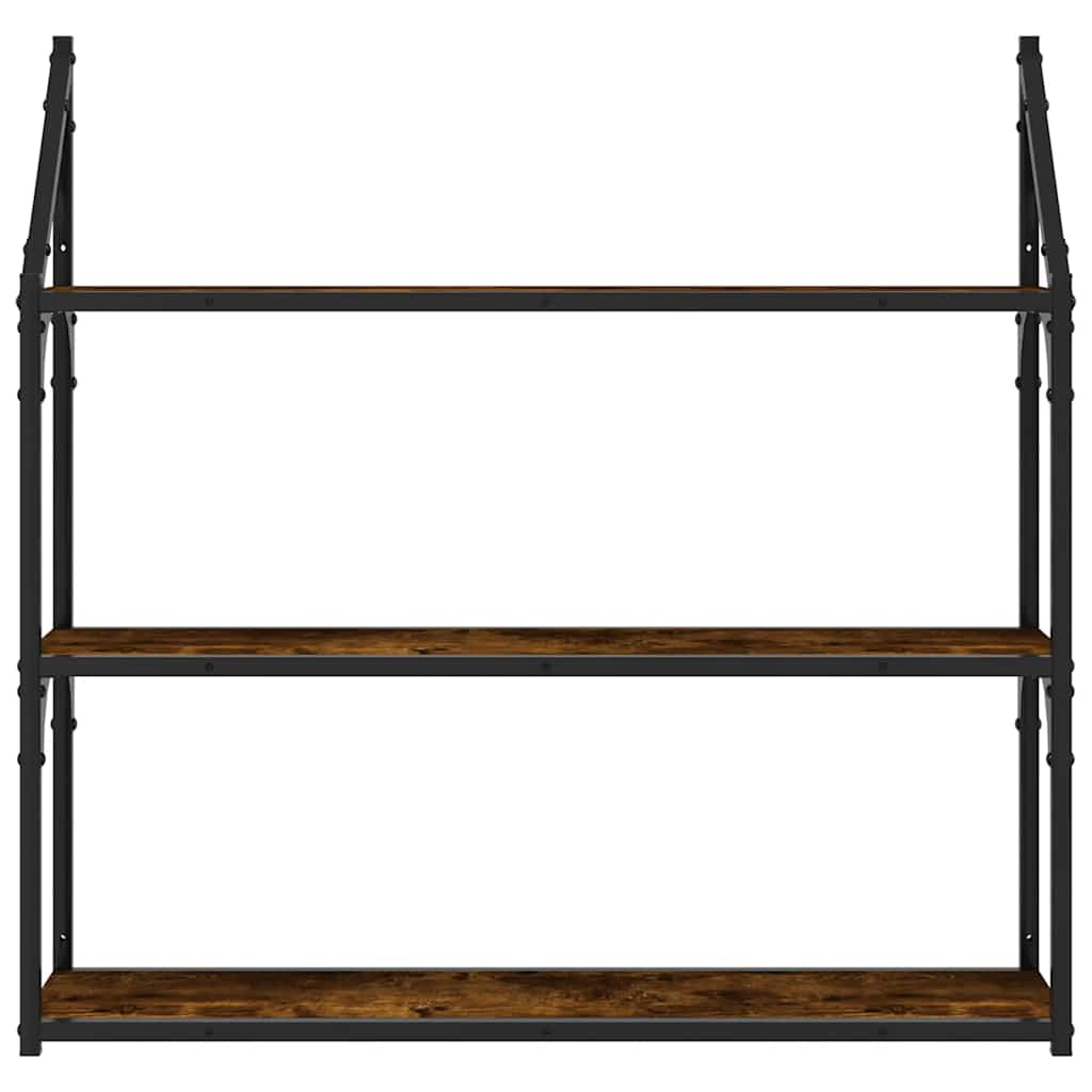 vidaXL Étagère murale 3 compartiments chêne fumé 80x21x78,5 cm bois d'ingénierie