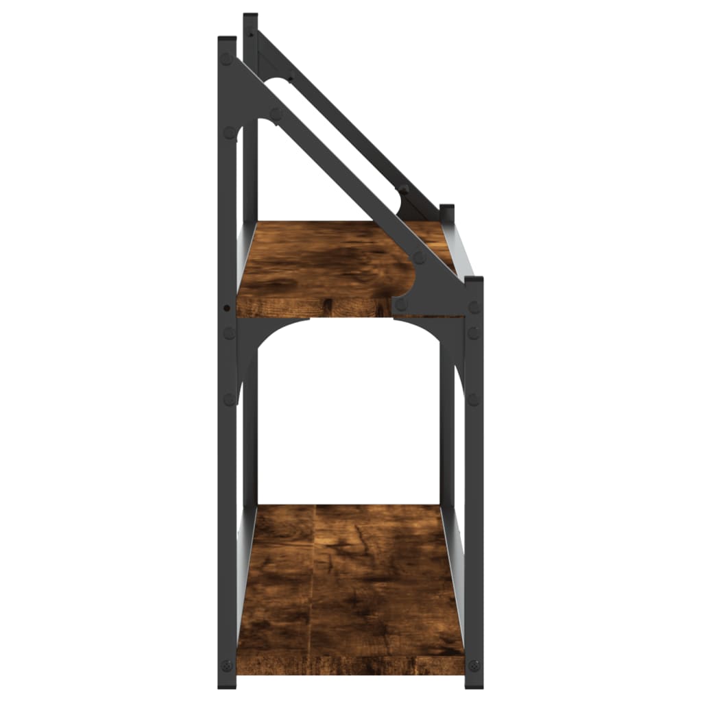 vidaXL Wandregal 2 Fächer Räuchereiche 80x21x51 cm Holzwerkstoff