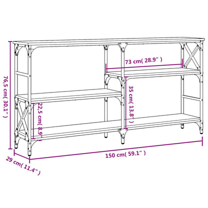 vidaXL Console Chêne Sonoma 150x29x76,5 cm Bois d'ingénierie