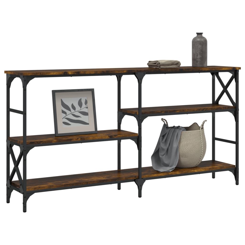 vidaXL Table console chêne fumé 150x29x76,5 cm bois d'ingénierie