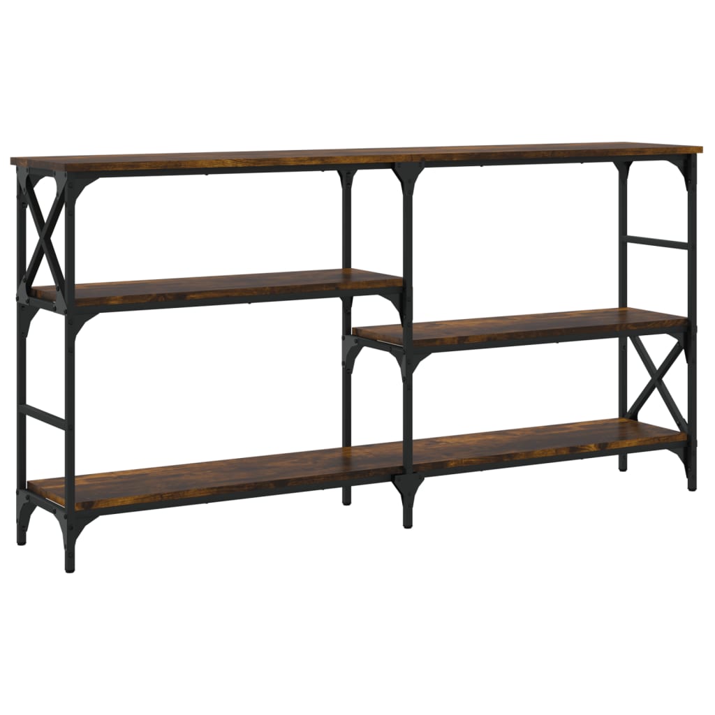 vidaXL Table console chêne fumé 150x29x76,5 cm bois d'ingénierie