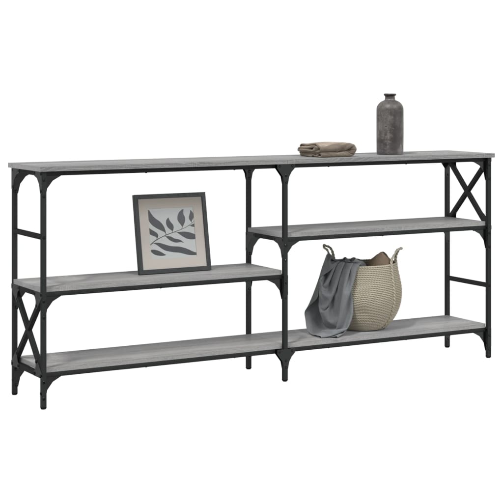 vidaXL Console table Gris Sonoma 180x29x76,5 cm Bois d'ingénierie