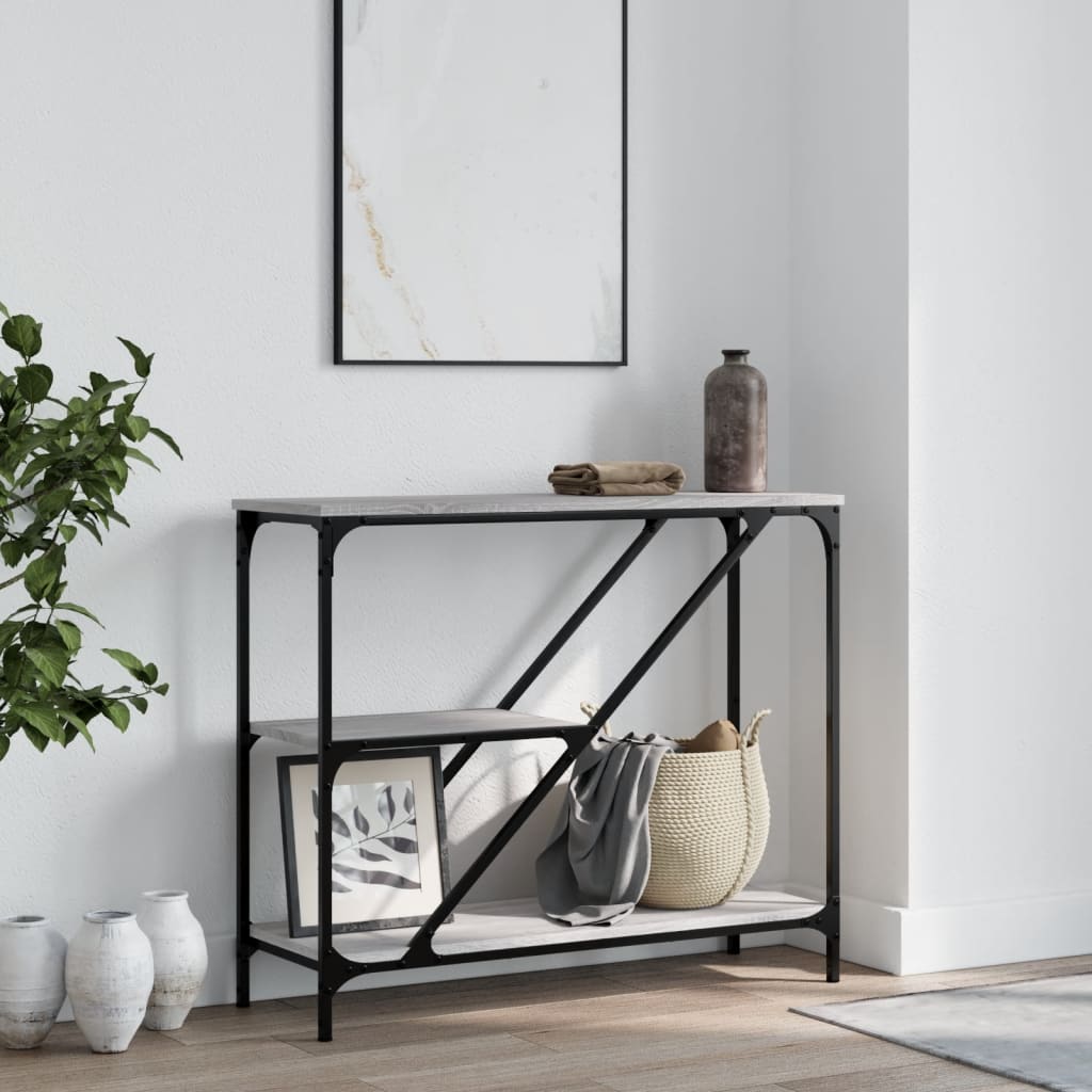 vidaXL Console Gris Sonoma 88,5x30x75 cm Aggloméré