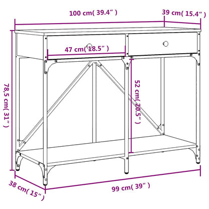 vidaXL Table console Noir 100x39x78,5 cm Bois d'ingénierie
