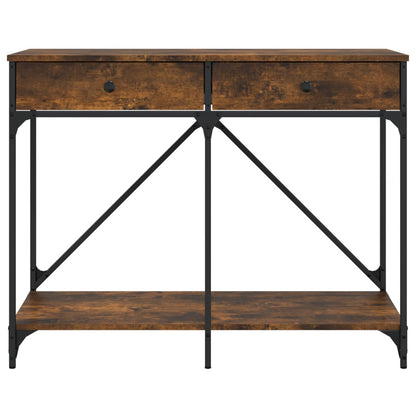 vidaXL Table console chêne fumé 100x39x78,5 cm bois d'ingénierie