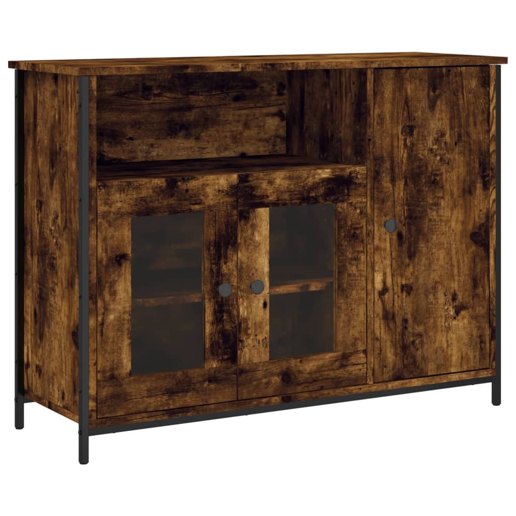 vidaXL Sideboard Räuchereiche 100x35x75 cm Holzwerkstoff