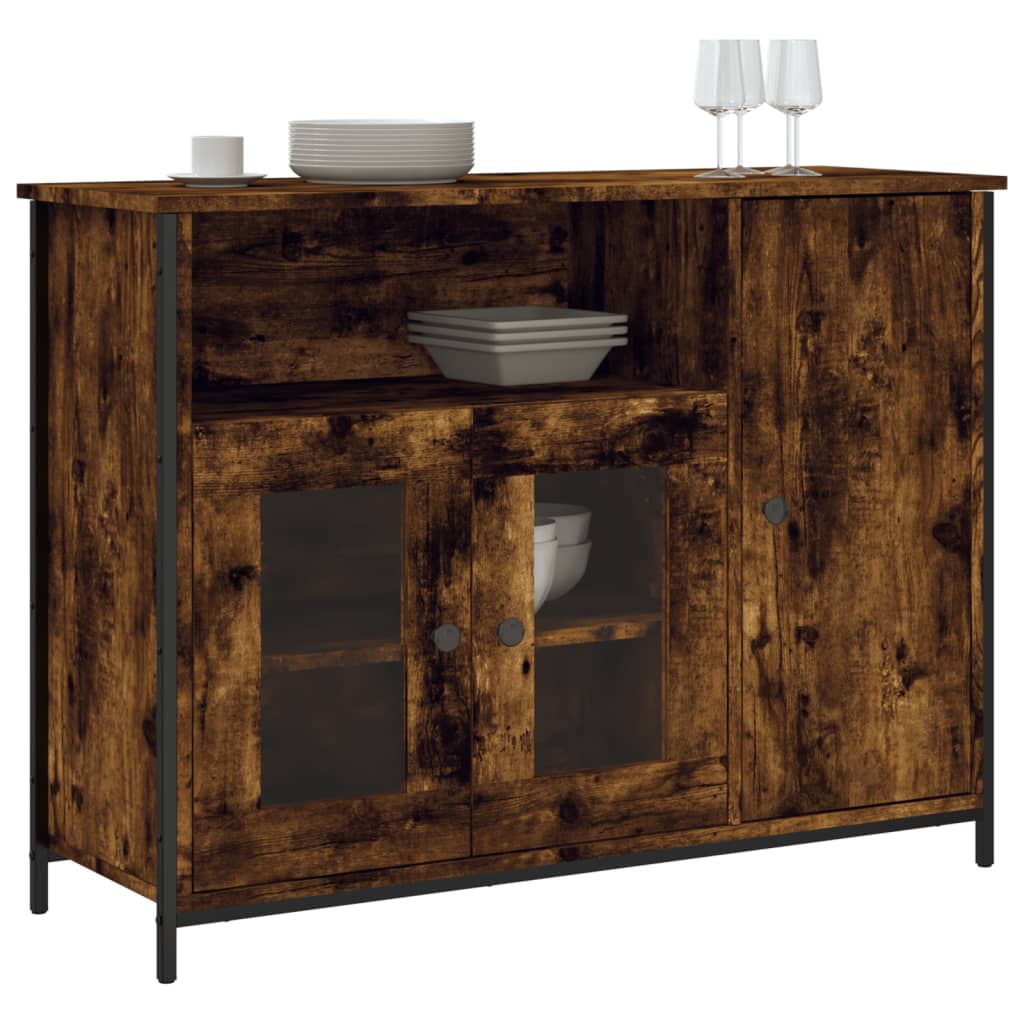 vidaXL Sideboard Räuchereiche 100x35x75 cm Holzwerkstoff