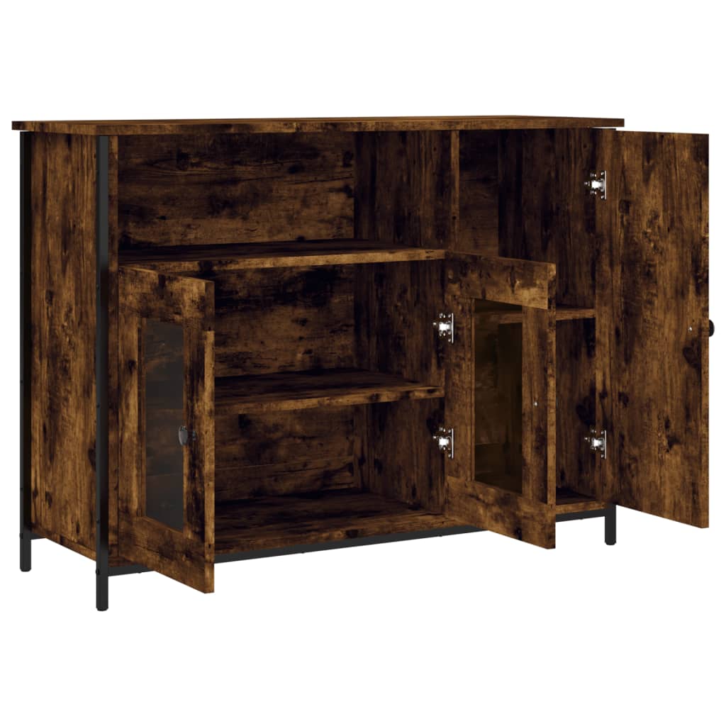 vidaXL Sideboard Räuchereiche 100x35x75 cm Holzwerkstoff