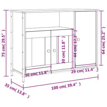 vidaXL Sideboard Räuchereiche 100x35x75 cm Holzwerkstoff