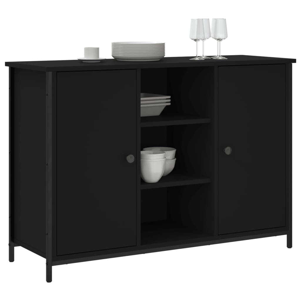 vidaXL Buffet noir 100x35x70 cm Bois d'ingénierie