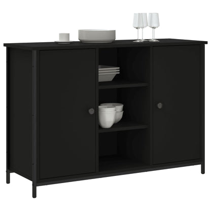 vidaXL Buffet noir 100x35x70 cm Bois d'ingénierie