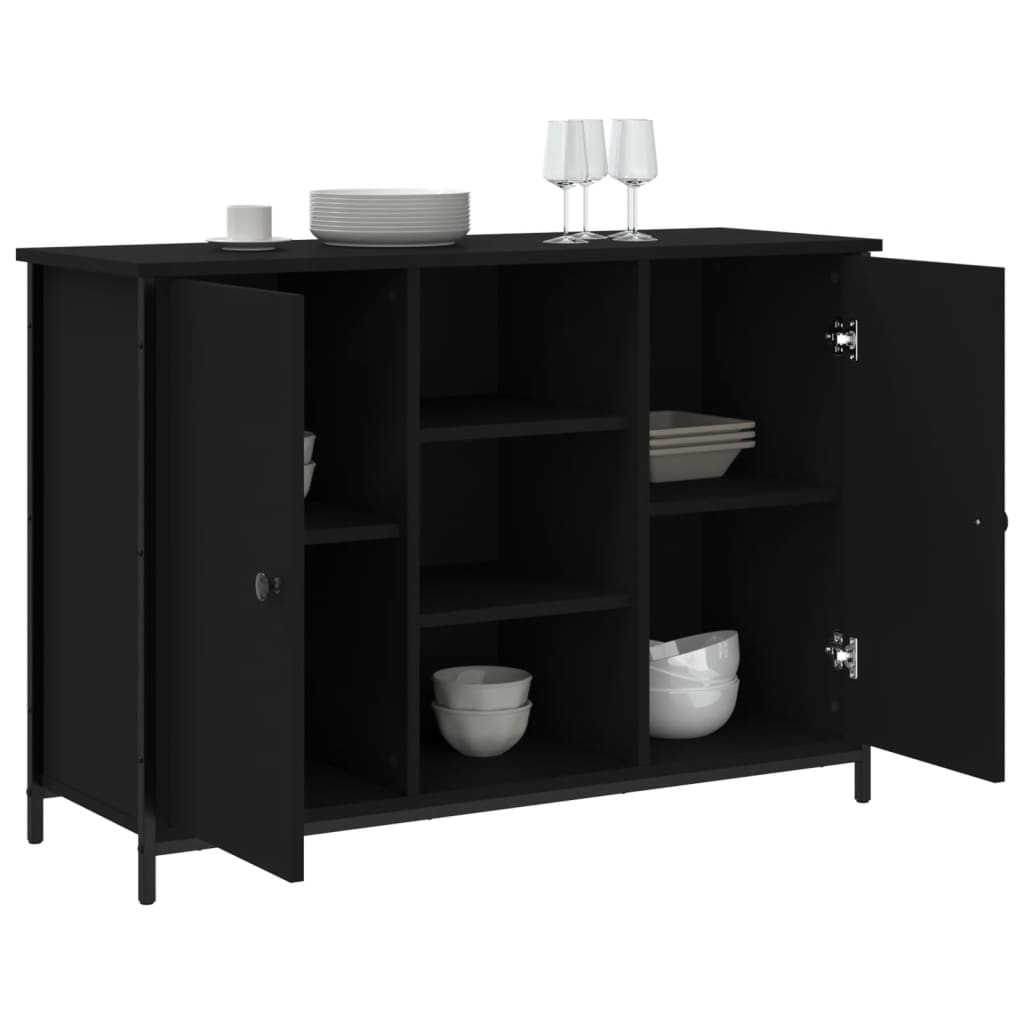 vidaXL Buffet noir 100x35x70 cm Bois d'ingénierie