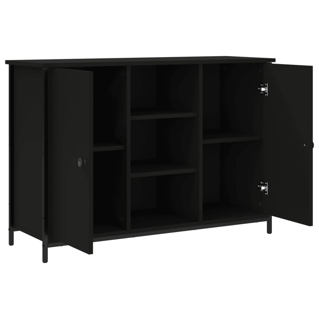 vidaXL Buffet noir 100x35x70 cm Bois d'ingénierie