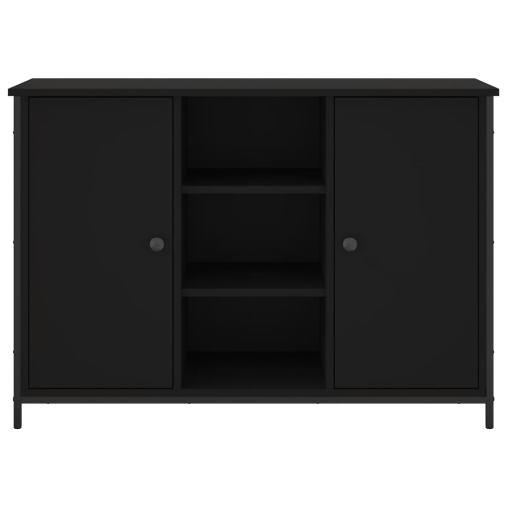 vidaXL Buffet noir 100x35x70 cm Bois d'ingénierie