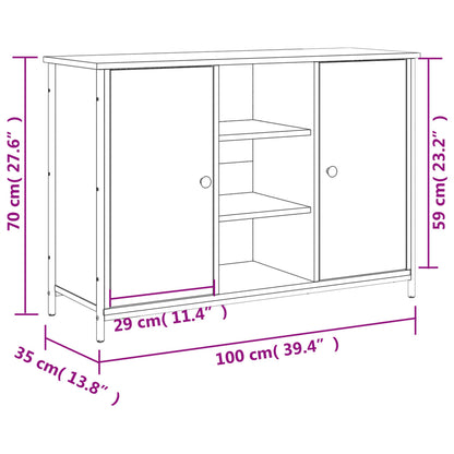 vidaXL Buffet noir 100x35x70 cm Bois d'ingénierie