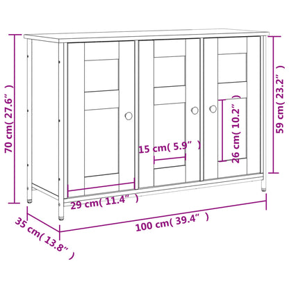 vidaXL Sideboard Sonoma-Eiche 100x35x70 cm Holzwerkstoff