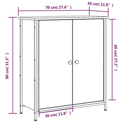 vidaXL Buffet gris Sonoma 70x30x80 cm Aggloméré
