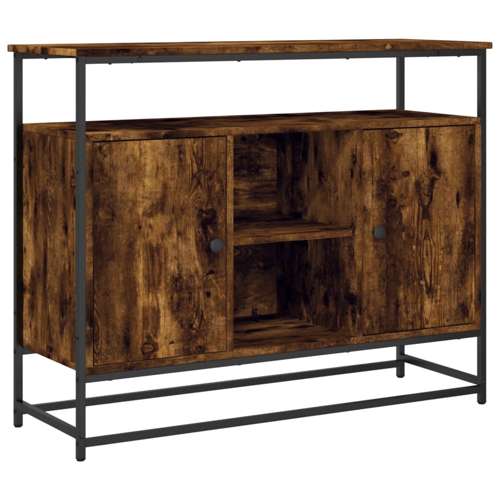 vidaXL Sideboard Räuchereiche 100x35x80 cm Holzwerkstoff