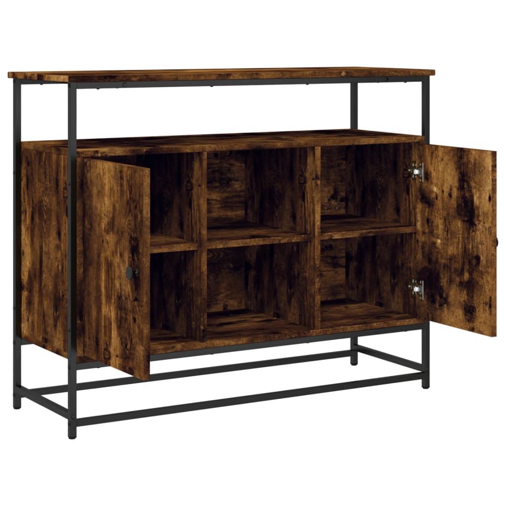 vidaXL Sideboard Räuchereiche 100x35x80 cm Holzwerkstoff