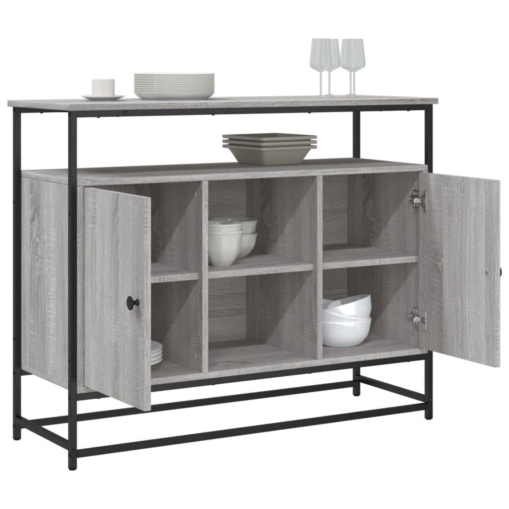 vidaXL Sideboard Grau Sonoma 100x35x80 cm Holzwerkstoff