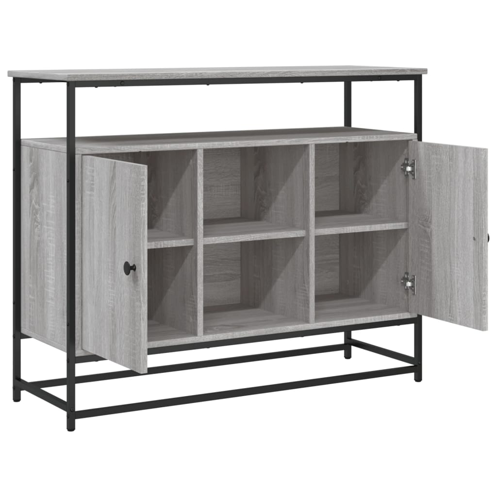 vidaXL Sideboard Grau Sonoma 100x35x80 cm Holzwerkstoff