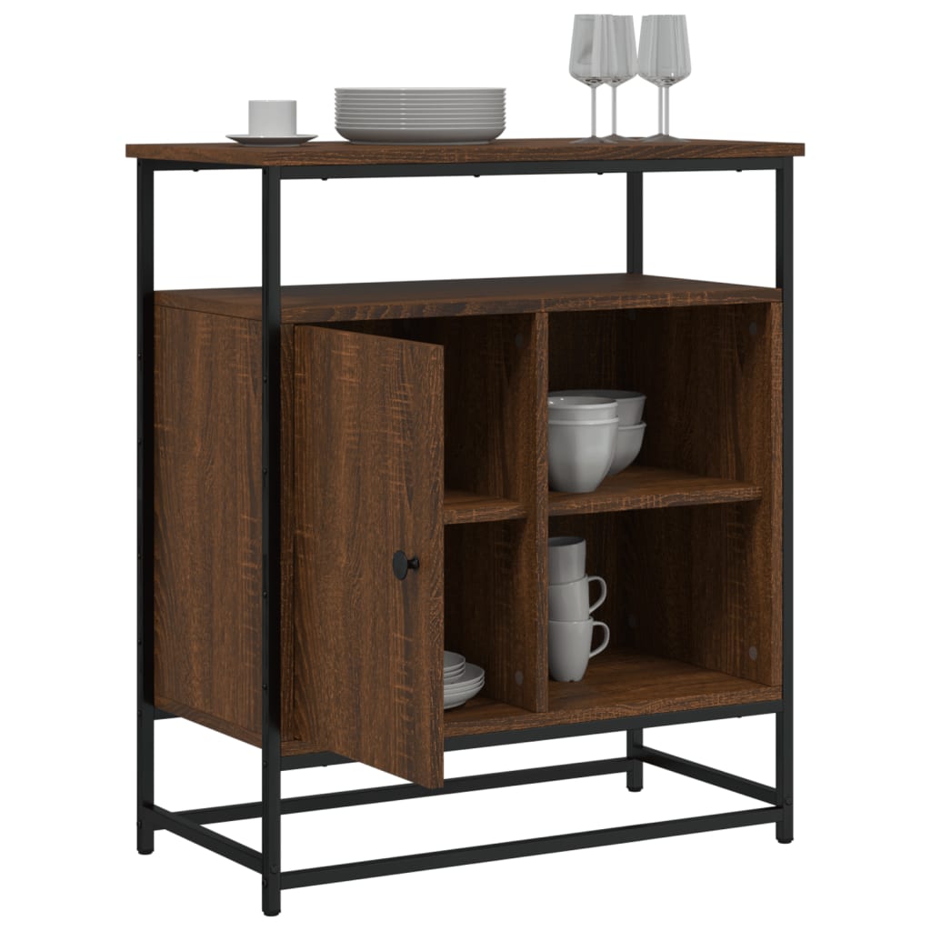 vidaXL Buffet marron aspect chêne 69x35x80 cm Bois d'ingénierie