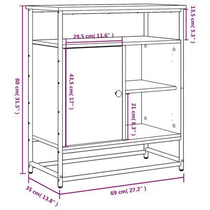 vidaXL Buffet marron aspect chêne 69x35x80 cm Bois d'ingénierie