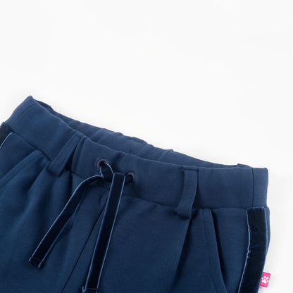 Kinderhose mit Schwarzen Zierleisten Marineblau 128