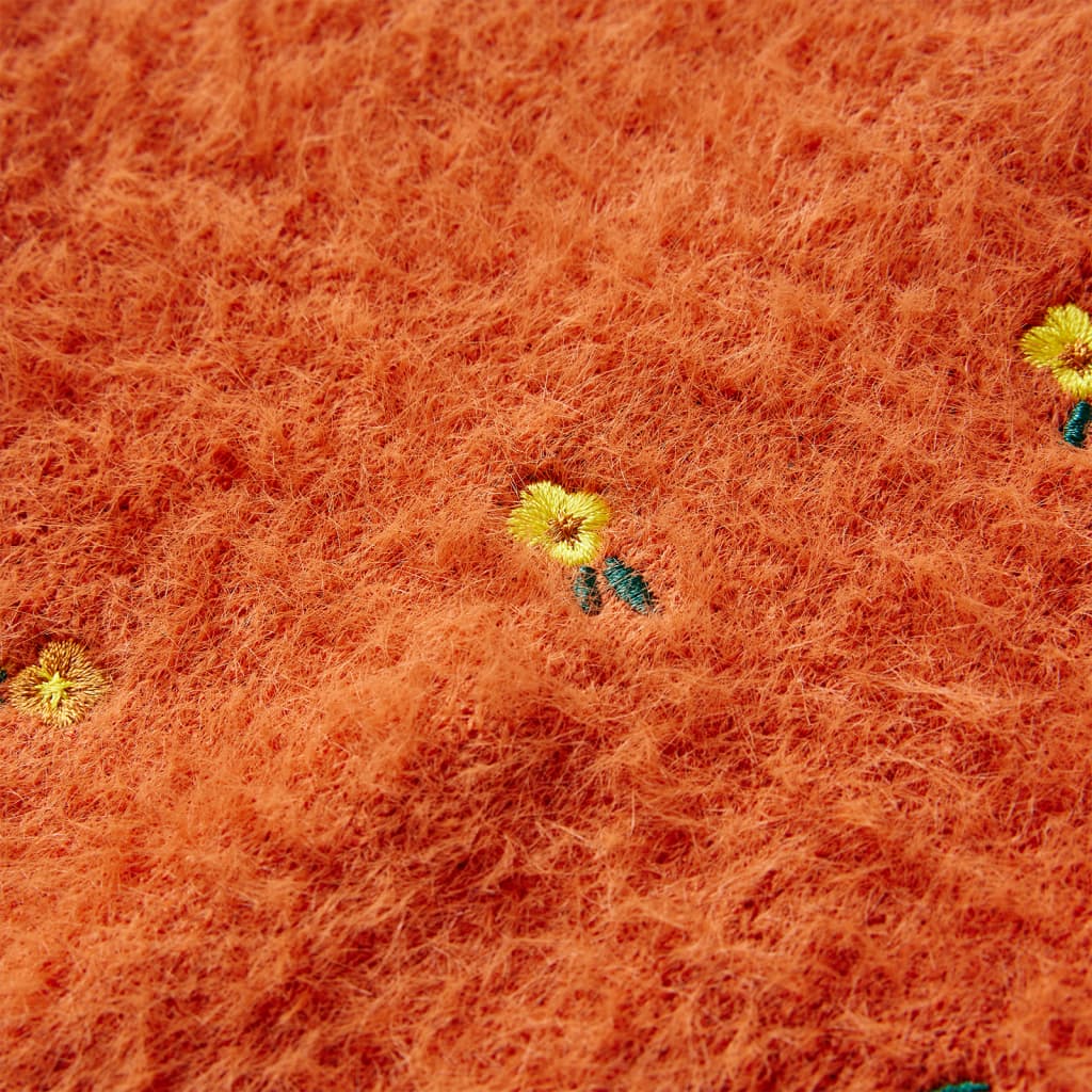 Pull enfant tricoté orange foncé 92