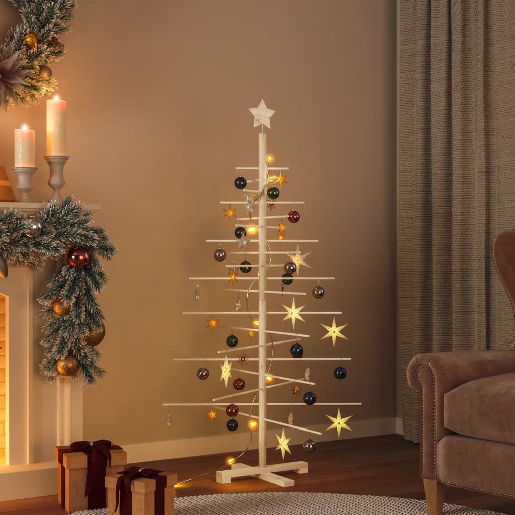 vidaXL Weihnachtsbaum Holz zum Schmücken 150 cm Massivholz Kiefer