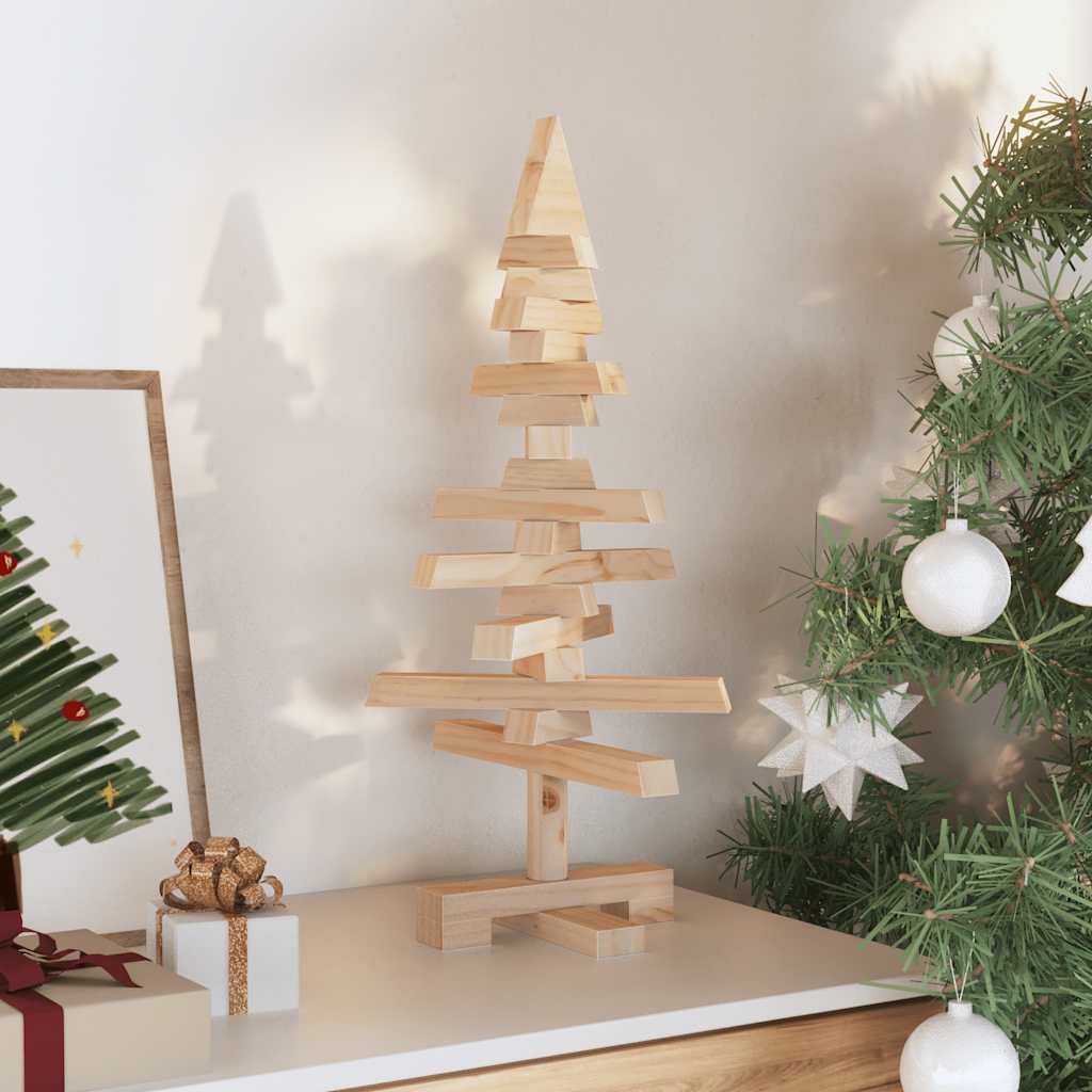 vidaXL Weihnachtsbaum Holz zum Schmücken 60 cm Massivholz Kiefer