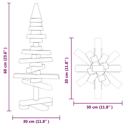 vidaXL Weihnachtsbaum Holz zum Schmücken 60 cm Massivholz Kiefer