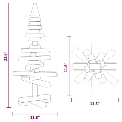vidaXL Weihnachtsbaum Holz zum Schmücken 60 cm Massivholz Kiefer