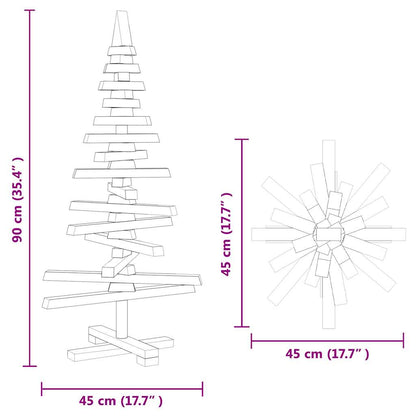 vidaXL Weihnachtsbaum Holz zum Schmücken 90 cm Massivholz Kiefer