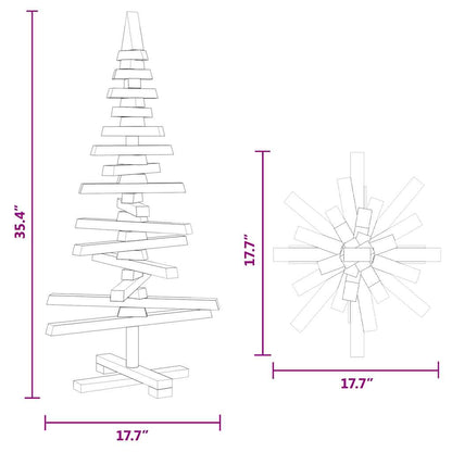 vidaXL Weihnachtsbaum Holz zum Schmücken 90 cm Massivholz Kiefer